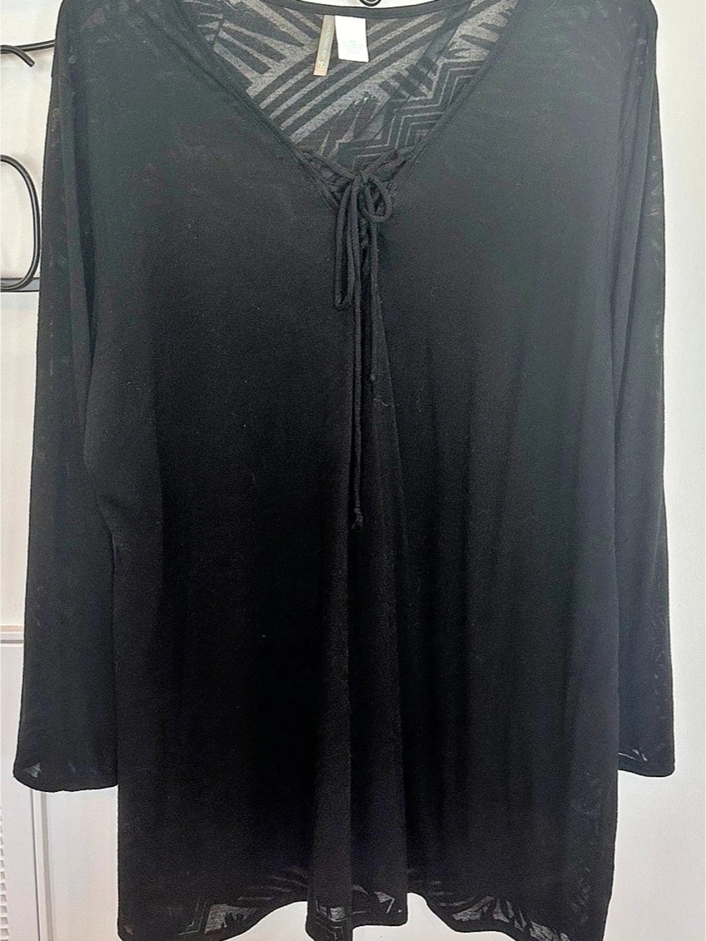 New Directions Swim Curvy Geometric Black Swim Coverup Size 2X Like New